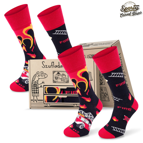 Zestaw 2 par kolorowych skarpetek w pudełku prezentowym STRAŻ