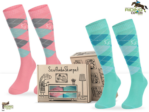 Zestaw podkolanówek SPDJC w pudełku - romby