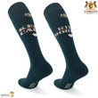 Podkolanówki jeździeckie SPDH - ciemnozielone - wzór "Keep calm"