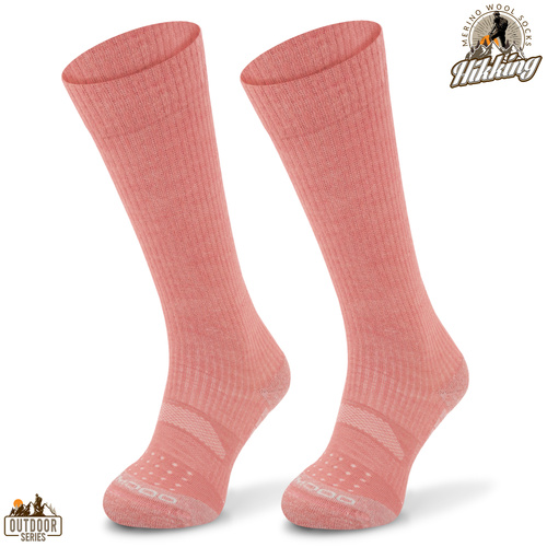 Skarpety trekkingowe TRE20 - 38% wełny merino - koralowy