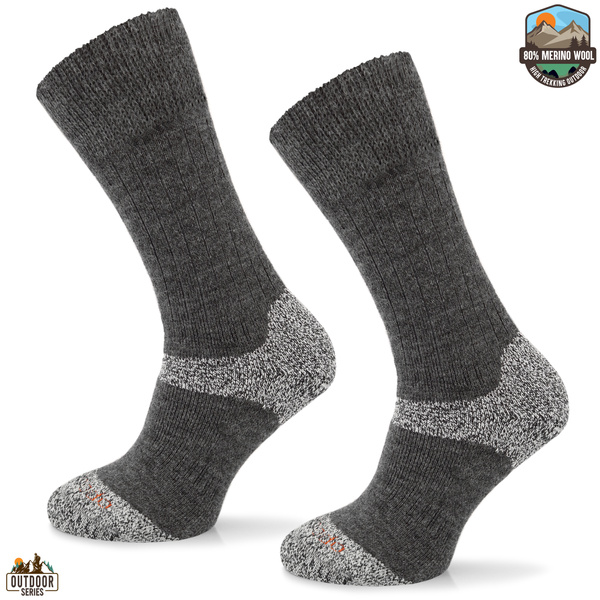 Grube zimowe skarpety trekkingowe TRE9 - ciemnoszare