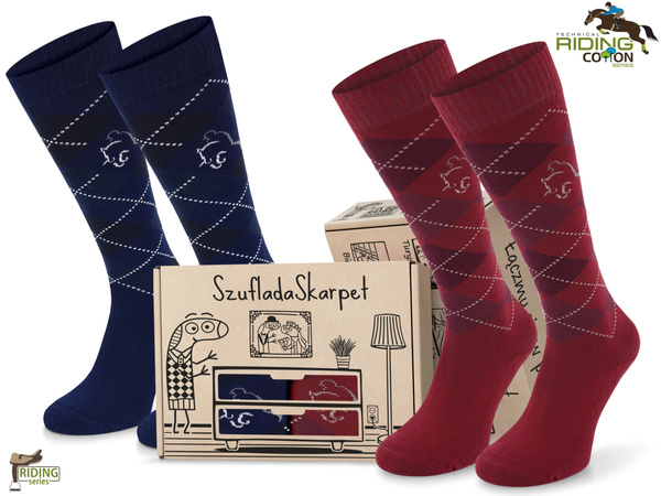 Zestaw podkolanówek SPDJ w pudełku - romby