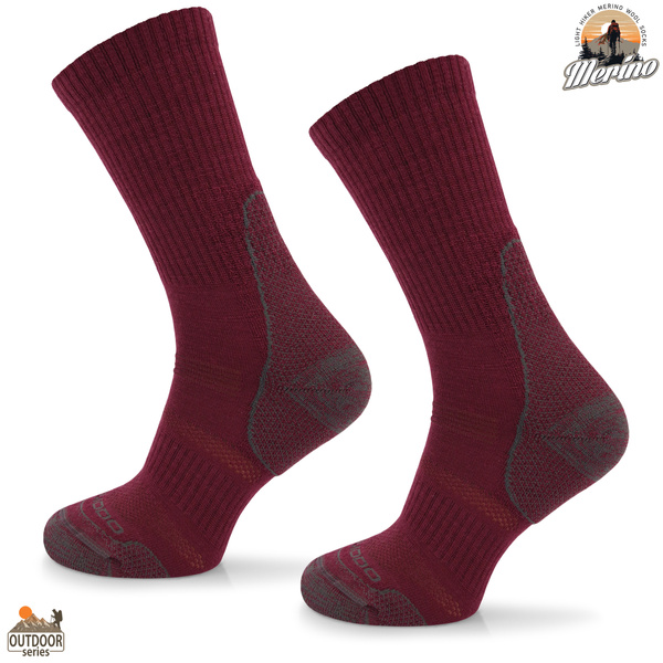 Skarpety trekkingowe COMODO TRE12 - 70% merino - bordowe