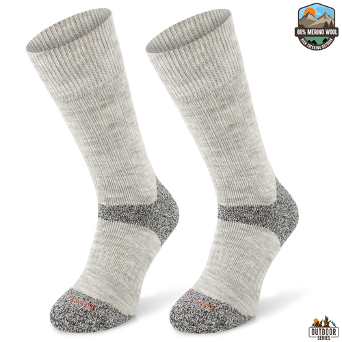 Grube zimowe skarpety trekkingowe TRE9 - jasnoszare