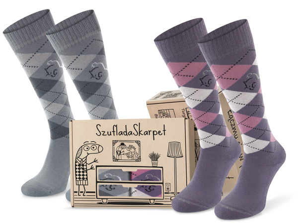 Zestaw podkolanówek SPDJ w pudełku - romby
