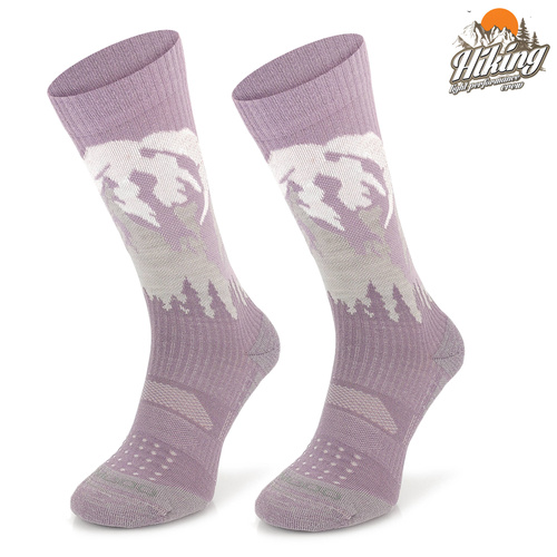 Skarpety trekkingowe TRE19 - fioletowe góry
