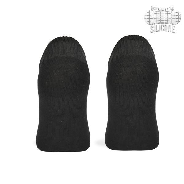 Bawełniane stopki z silikonem - czarne