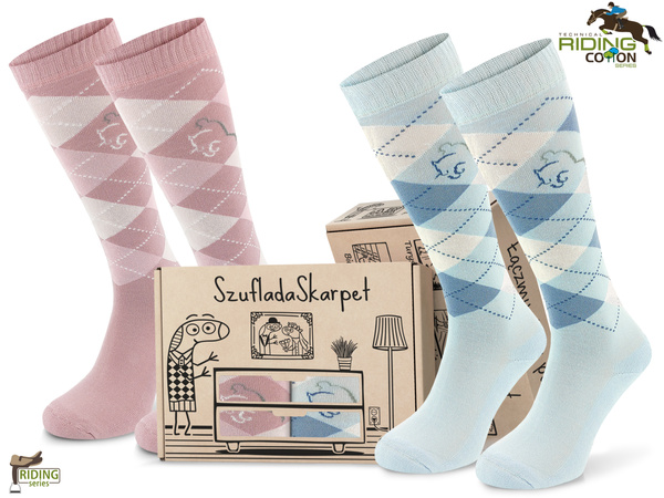 Zestaw podkolanówek SPDJ w pudełku - romby