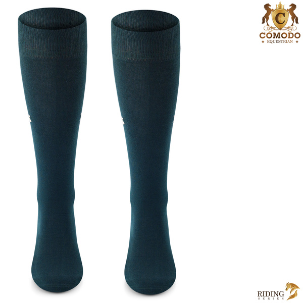 Podkolanówki jeździeckie SPDH - ciemnozielone - wzór "Keep calm"