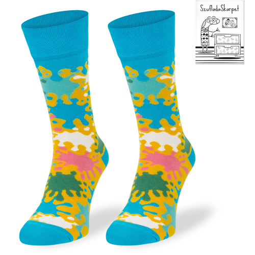 Kolorowe skarpetki – Plamy Farby, Art