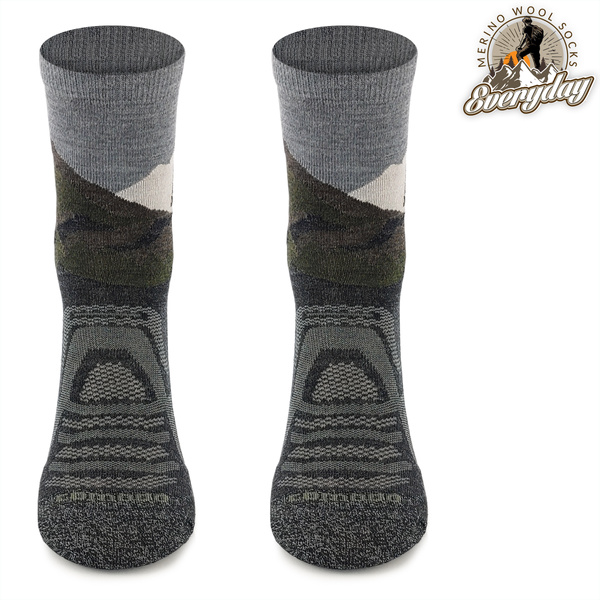 Zestaw skarpet trekkingowych TRE18 Everyday Merino - szare góry / 2 PAK