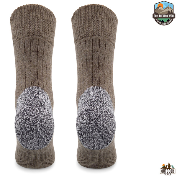 Grube zimowe skarpety trekkingowe TRE9 - brązowe