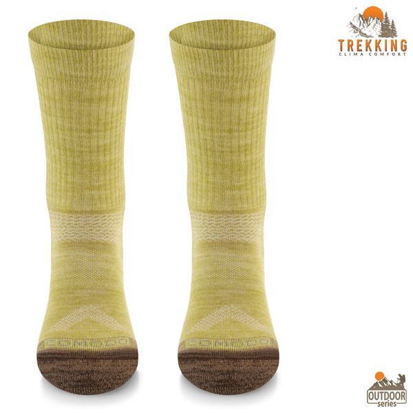 Skarpety trekkingowe TRE31 ClimaControl z wełną merino - musztardowe