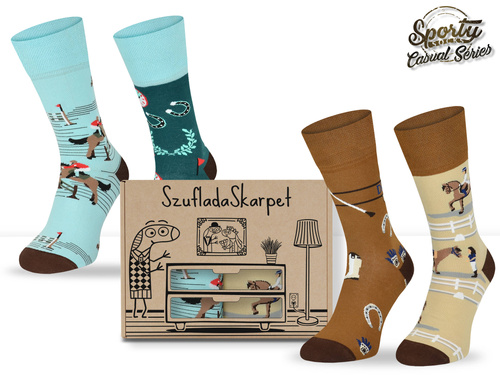 Zestaw skarpetek w pudełku - Konie