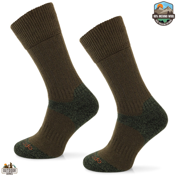 Grube zimowe skarpety trekkingowe TRE9 - khaki