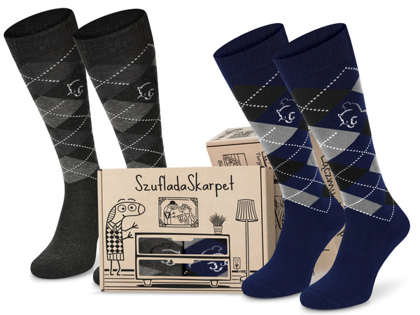 Zestaw podkolanówek SPDJ w pudełku - romby