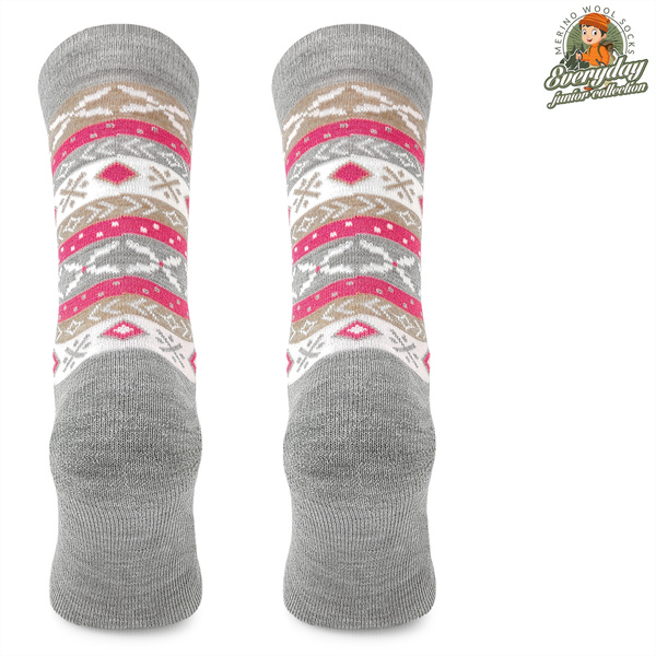Skarpety dziecięce EVR01 Junior merino wool - jasno-szare