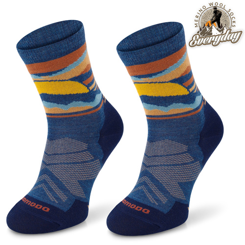 Skarpety trekkingowe TRE18 Everyday Merino - niebieski zachód słońca