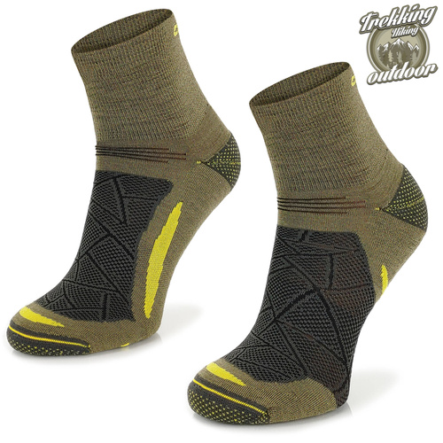 Skarpety trekkingowe TREUL02 - 70% merino - khaki