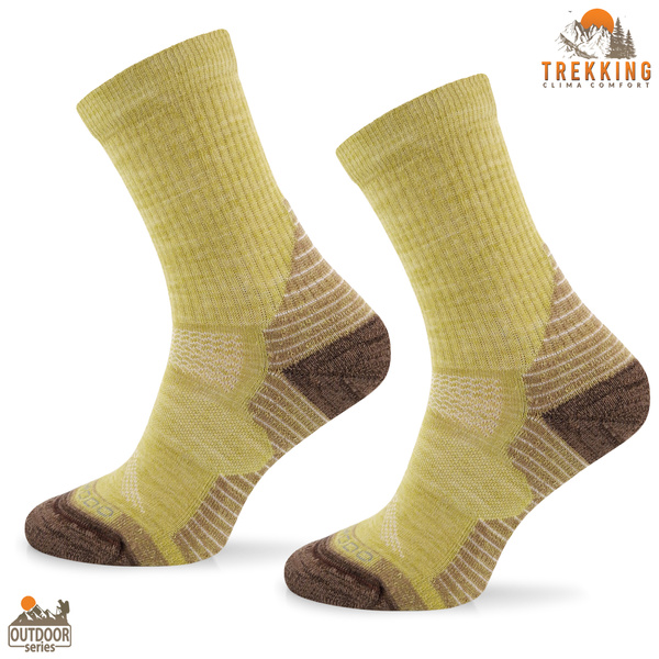 Skarpety trekkingowe TRE31 ClimaControl z wełną merino - musztardowe