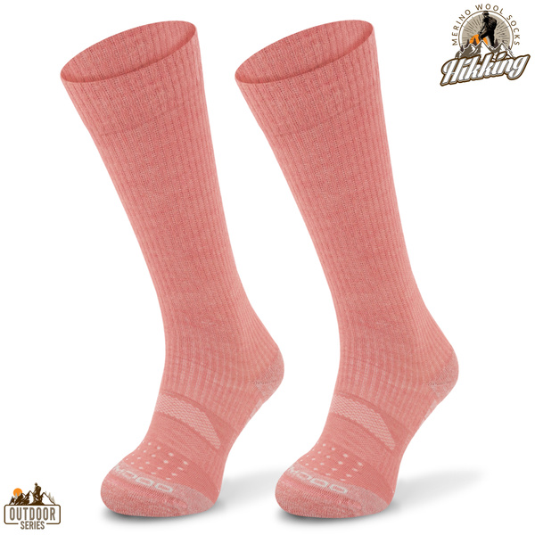 Skarpety trekkingowe TRE20 - 38% wełny merino - koralowy