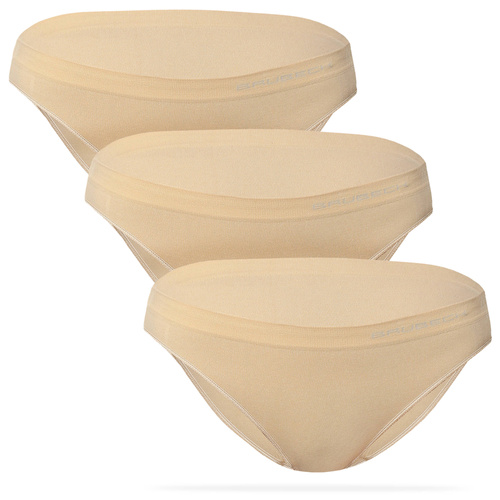 Zestaw 3 sztuk bawełnianych majtek damskich bikini BRUBECK Comfort Cotton - beżowe