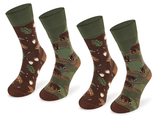 Zestaw kolorowych skarpetek SM1 2PAK - Dziki