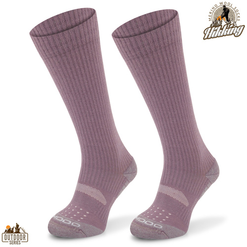 Skarpety trekkingowe TRE20 - 38% wełny merino - liliowy