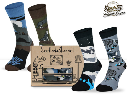 Zestaw skarpetek w pudełku - Wilki