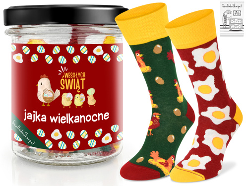 Zestaw prezentowy w słoiku - skarpety Jaja Wielkanocne