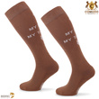 Podkolanówki jeździeckie SPDH - jasno brązowe - wzór "My horse is my therapy"