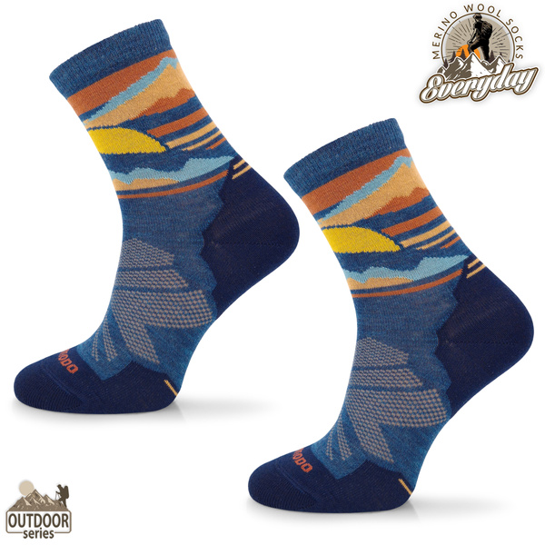 Skarpety trekkingowe TRE18 Everyday Merino - niebieski zachód słońca