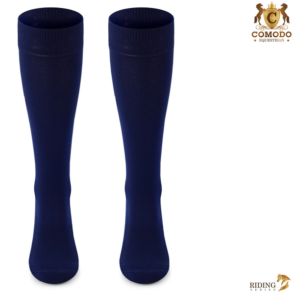 Podkolanówki jeździeckie SPDH - ciemnoniebieskie - wzór "My horse is my therapy"