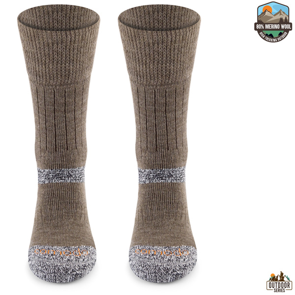 Grube zimowe skarpety trekkingowe TRE9 - brązowe