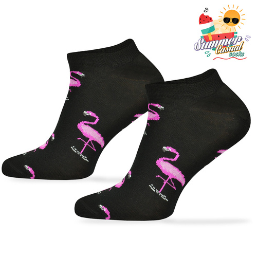 Kolorowe bawełniane stopki – Flamingi