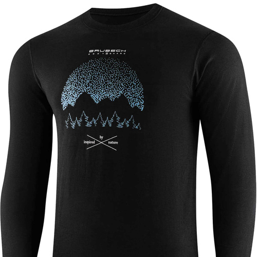 Termoaktywna koszulka BRUBECK Outdoor Wool Pro czarna - góry