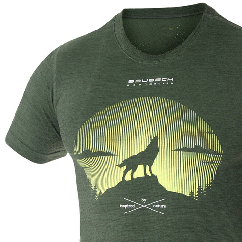 Termoaktywny T-shirt BRUBECK Outdoor zielony Wilk