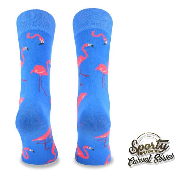 Kolorowe skarpetki – Flamingi niebieskie