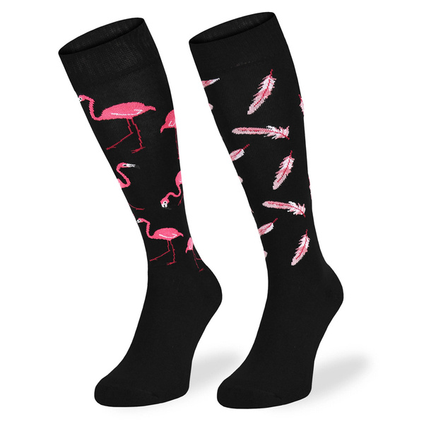 Podkolanówki jeździeckie COMODO SJBW – flamingi
