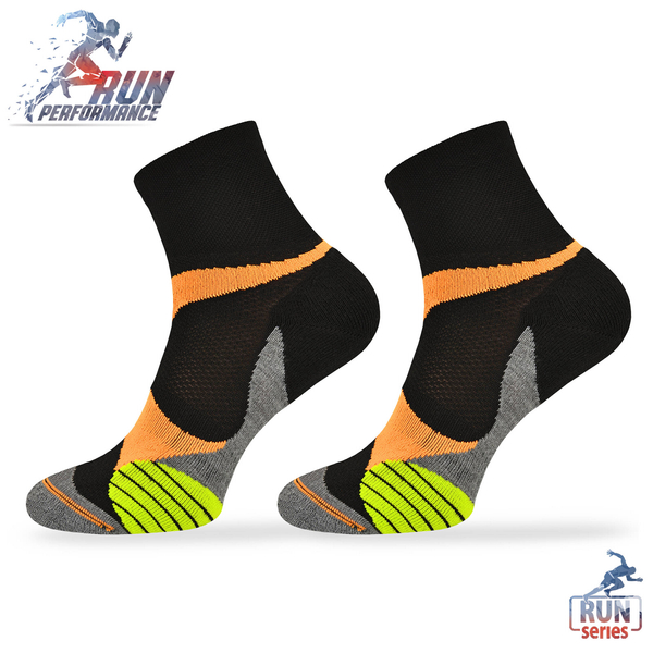 Skarpety do biegania RUN4 – Coolmax – black-orange