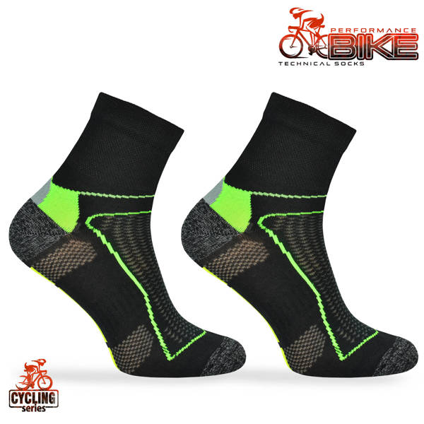 Skarpety rowerowe BIK1 DryTex – czarno-zielone