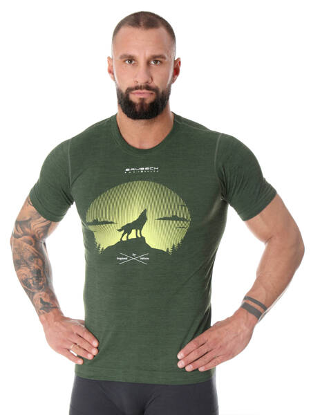 Termoaktywny T-shirt BRUBECK Outdoor zielony Wilk