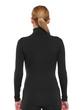 Koszulka damska z długim rękawem i golfem BRUBECK Comfort Merino - czarna